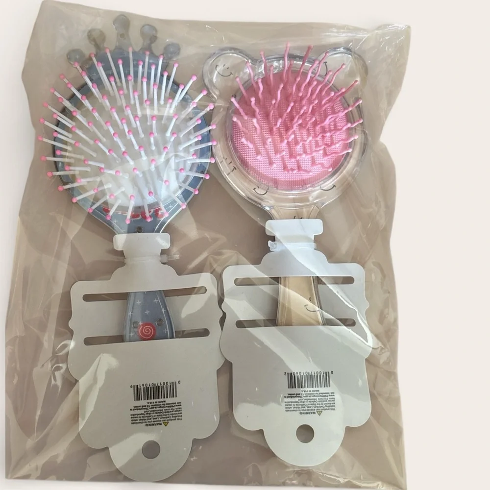 Children's Sparkle Cupcake & Bear Hair Brush Set - Blue & Cream